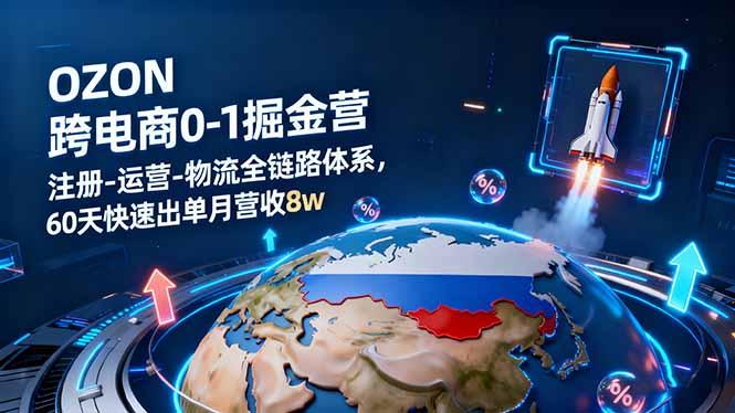 OZON跨境电商0-1掘金营：注册-运营-物流全链路体系，60天快速出单月营收8wTiktok学堂TikTiok学堂