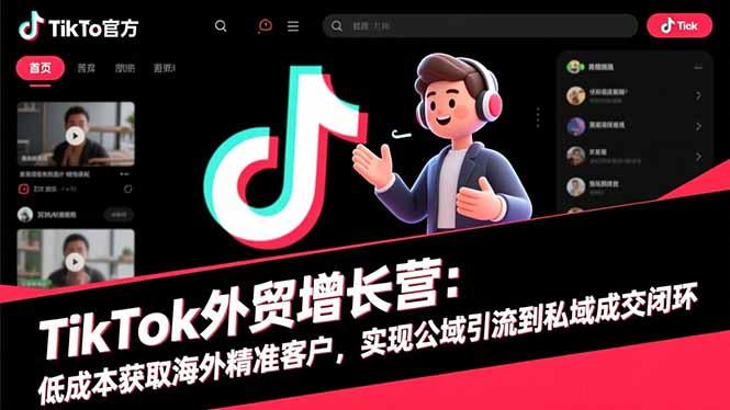 TikTok外贸增长营：低成本获取海外精准客户，实现公域引流到私域成交闭环Tiktok学堂TikTiok学堂