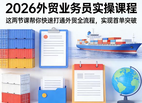 2026外贸业务员实操课程，这两节课帮你快速打通外贸全流程，实现首单突破Tiktok学堂TikTiok学堂