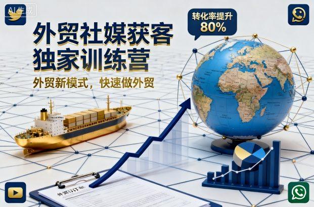 外贸社媒获客独家训练营，外贸新模式，快速做外贸(更新26年2月)Tiktok学堂TikTiok学堂