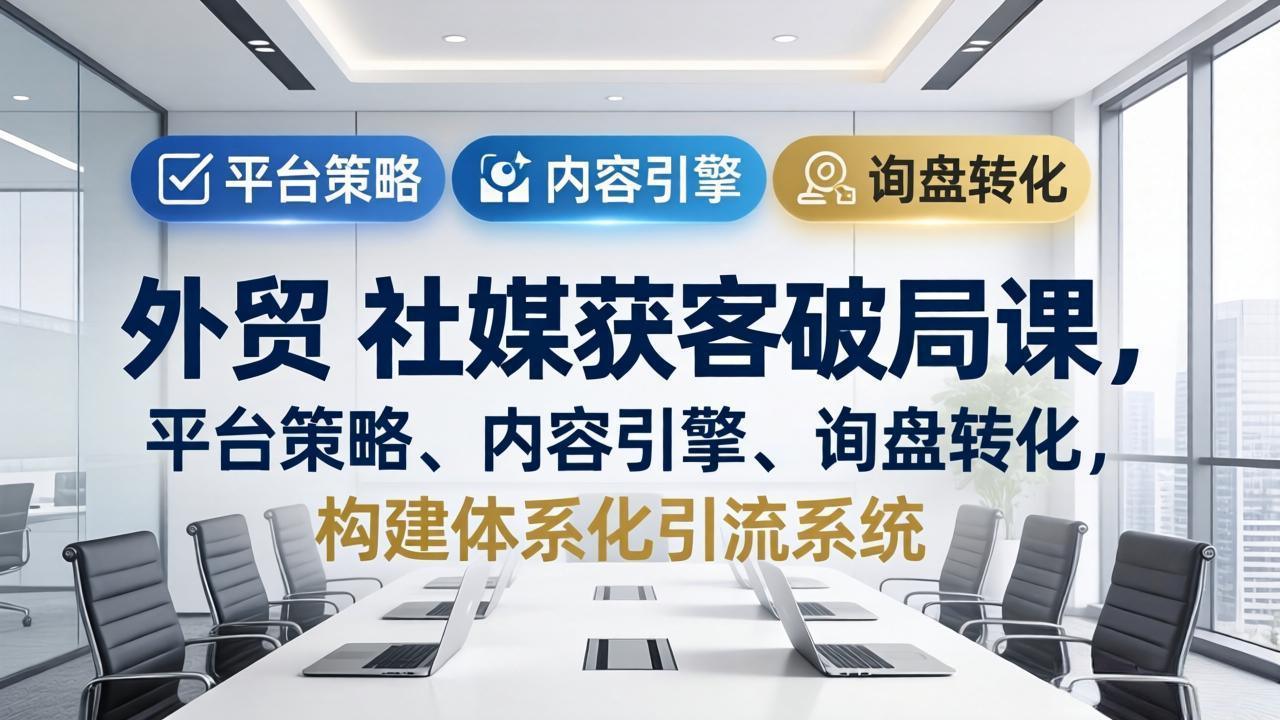 外贸 社媒获客破局课，平台策略、内容引擎、询盘转化，构建体系化引流系统(更新26年3月Tiktok学堂TikTiok学堂